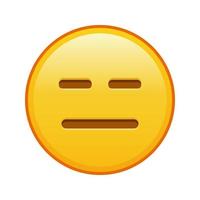 Expressionless face Large size of yellow emoji smile vector