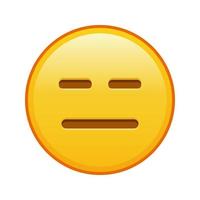 Expressionless face Large size of yellow emoji smile vector