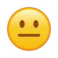 Neutral facial expression Large size of yellow emoji smile vector