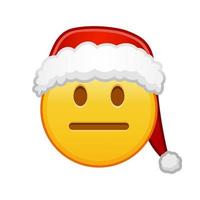 Christmas neutral facial expression Large size of yellow emoji smile vector