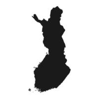 Mapa de Finlandia muy detallado con bordes aislados en segundo plano. vector