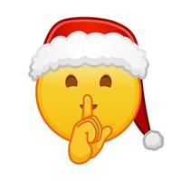 Navidad cara con índice dedo a labios grande Talla de amarillo emoji sonrisa