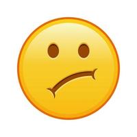 triste cara grande Talla de amarillo emoji sonrisa vector