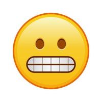 mueca en el cara grande Talla de amarillo emoji sonrisa vector