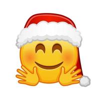 Navidad abrazos emoji grande Talla de amarillo emoji sonrisa vector