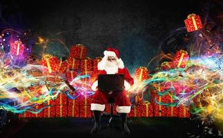 Santa order gifts on internet photo