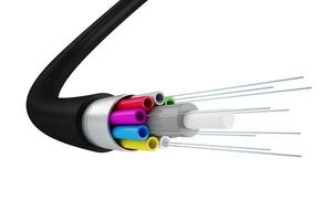 Internet fiber cable. technology that transmits large amounts of data at very high speed. 3d render photo