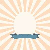 Base for banner with ribbon, place for text on retro rays background. vector