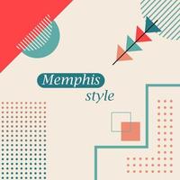 Memphis background with geometric elements.Base for banner with place for text. Retro style. Vector illustration.