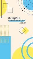 Memphis background with geometric shapes and place for text. Retro style 80s-90s. vector illustration.