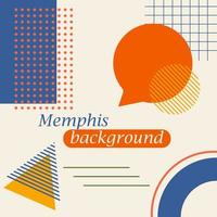 Memphis geometric background. Retro style vector illustration.