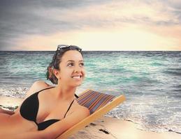 Girl at the beach photo