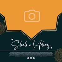 Shab e barat Islamic holy night with mosque Social media Post design vector