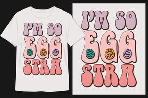 Groovy Style Easter Day T-shirt Design. Retro T-shirt Design. Easter Day T-shirt Design Vector Graphics