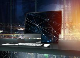 Computer, tablet and smartpone connected to internet. Concept of internet network.3d render photo