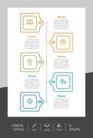 lineal proceso circulo infografía vector diseño con 5 5 pasos para negocio. paso infografía lata ser usado para presentación, folleto y marketing.