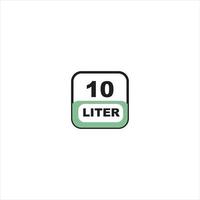 10 liters icon. Liquid measure vector in liters isolated on white background