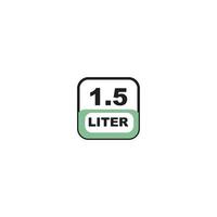 1.5 liters icon. Liquid measure vector in liters isolated on white background