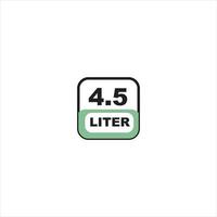 4.5 liters icon. Liquid measure vector in liters isolated on white background