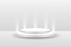 Podium platform for product display with White background vector illustration.