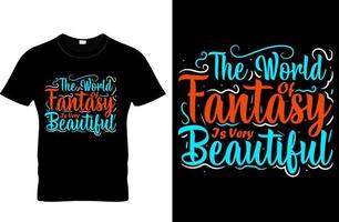 fantasía mundo tipografía camisetas impresión vector