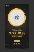 Special Ramadan menu Instagram story template, Ramadan Instagram story, banner for food product promotion vector