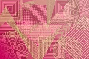 Pattern with geometric elements in pink tones. abstract gradient background vector