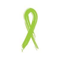 Lymphoma Awareness, Lime Green Ribbon, American Fag symbol isolated on white vector illustration