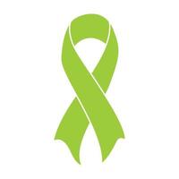 Lymphoma Awareness, Lime Green Ribbon, American Fag symbol isolated on white vector illustration