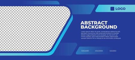 Abstract blue horizontal banner, modern business background template with copy space vector