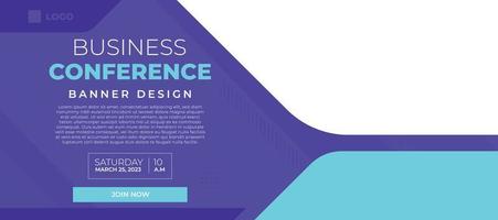 Business conferece banner vector, horizontal background template with layout text and empty space for photo vector