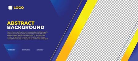 Abstract blue horizontal banner, modern business background template with copy space vector