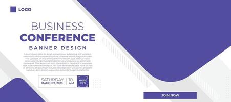 Business conferece banner vector, horizontal background template with layout text and empty space for photo vector