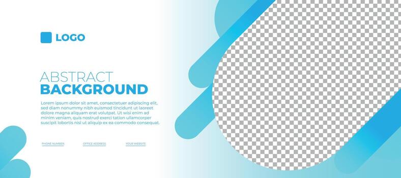 Abstract background vector, horizontal banner with blue and white color scheme, tempalate design for business or medical company vector