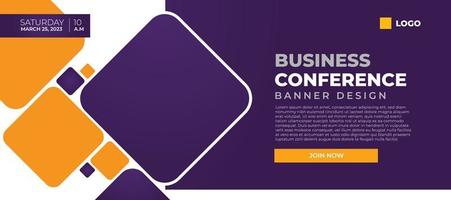 Business conferece banner vector, horizontal background template with layout text and empty space for photo vector