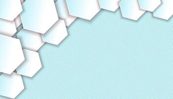 abstract white hexagonal background with line blue, for background minimalist presentation vector