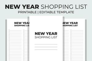 New Year Shopping List vector