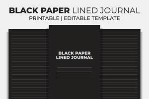 Black Paper Lined Journal vector