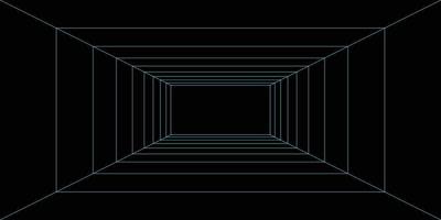 3d tunnel in digital technology style for background vector
