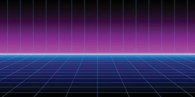 Background of neon grid for retro futuristic design vector