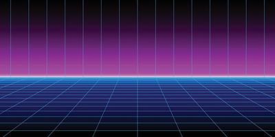 Background of neon grid for retro futuristic design vector