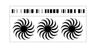 Set of swirl design element with bar code vector