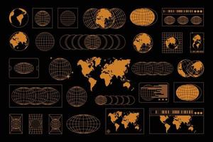 conjunto de varios mundo mapa símbolo vector