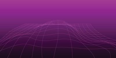 Abstract contour wireframe retro futuristic background vector