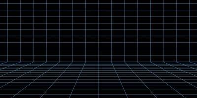 Perspective grid background. Retro futuristic design vector