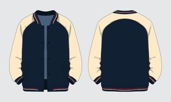 Varsity Jacket Mockup in Front and Back Views vector