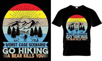 Hiking T - Shirt Design vector