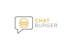 eps10 vector chat burger logo design template with speech bubble isolated on white background