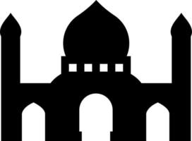 Icon of mosque with monochrome color for ramadan design graphic. Vector graphic resource for ramadan celebration in muslim culture and islam religion. Symbol a muslim place of worship and pray