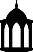 Glyph icon of simple lantern with monochrome color for ramadan design graphic. Graphic resource for ramadan celebration in muslim culture and islam religion. Lantern for ramadan ornament or decoration vector